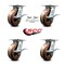 Service Caster 6 Inch High Temp Phenolic Caster Set with Roller Bearing 4 Brake 2 Swivel Lock SCC-35S620-PHRHT-SLB-BSL-2-SLB-2 - alternate 4